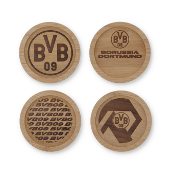 Borussia Dortmund - Holz-Untersetzer 4er-Set